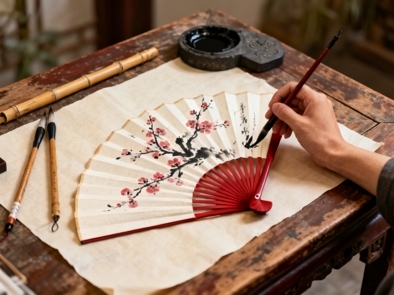 Chinese Fan Painting Workshop in Beijing